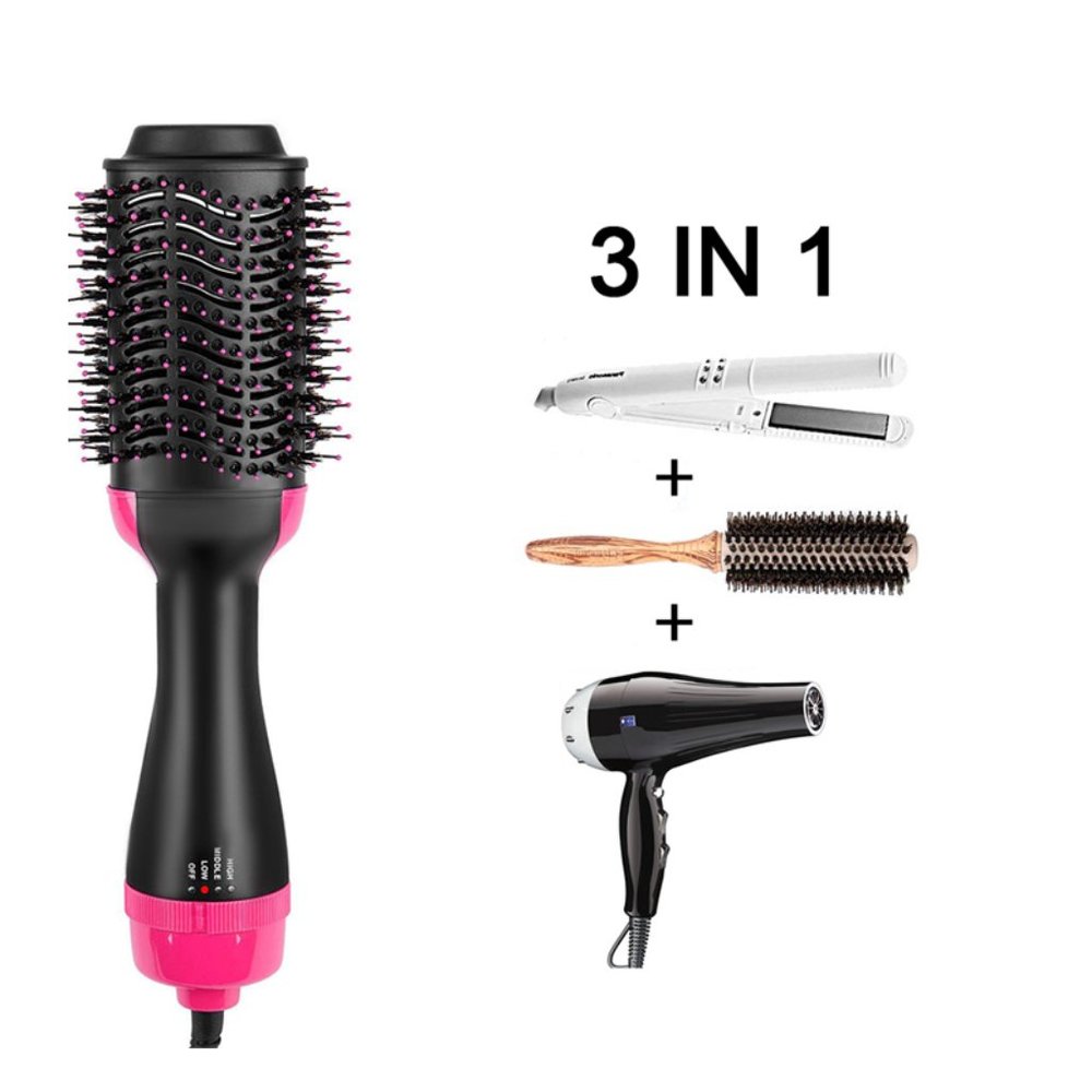 3-in-1 Hair - Dryer -Straightener Hair Dryer Brush Hot Air Hair Volumizer Curler